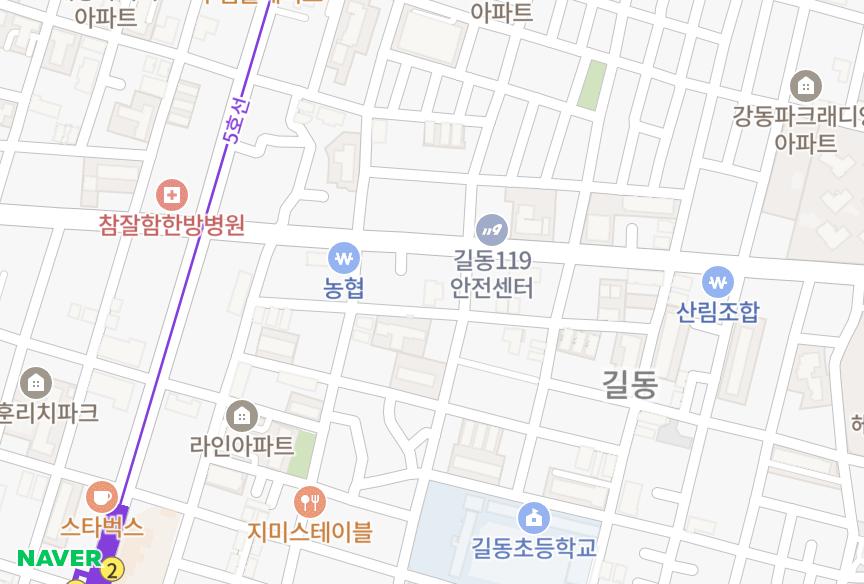 서울특별시 강동구 길동 태흥 위치·실거래 시세 지도