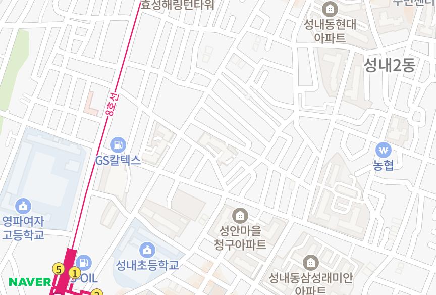 서울특별시 강동구 성내동 라움포레 위치·실거래 시세 지도