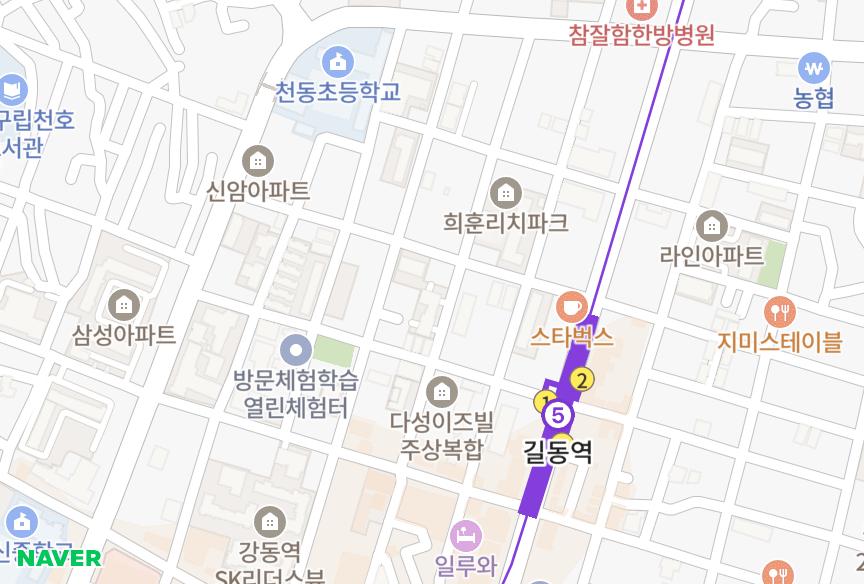 서울특별시 강동구 길동 광남아파트(380-18번지) 위치·실거래 시세 지도