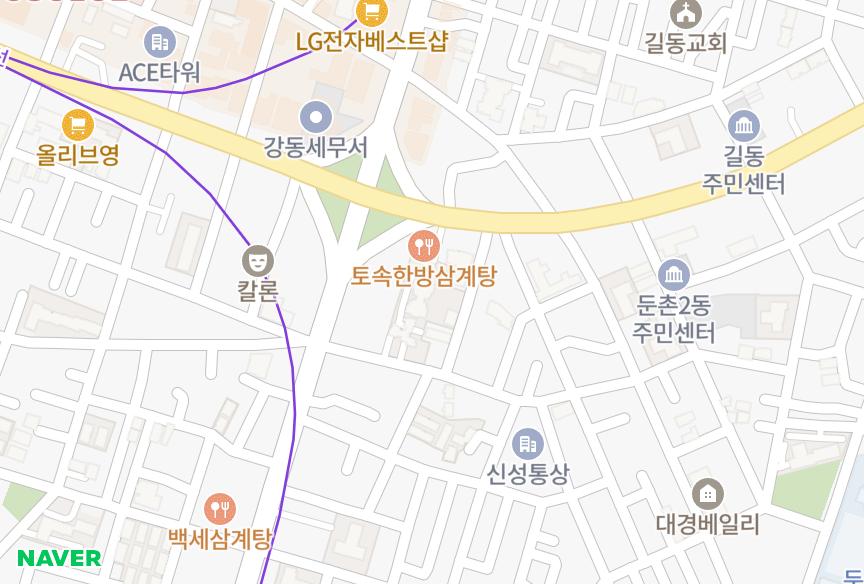 서울특별시 강동구 둔촌동 광남캐스빌 위치·실거래 시세 지도