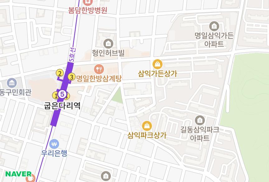 서울특별시 강동구 명일동 동은그랜드 위치·실거래 시세 지도