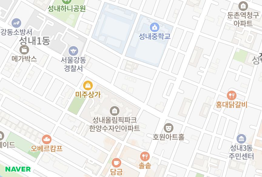 서울특별시 강동구 성내동 집앤사비디 위치·실거래 시세 지도
