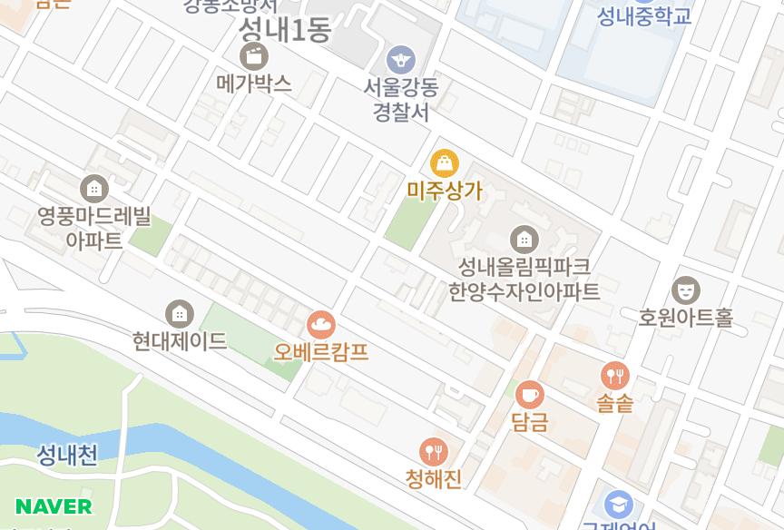 서울특별시 강동구 성내동 코랜드빌리지 위치·실거래 시세 지도