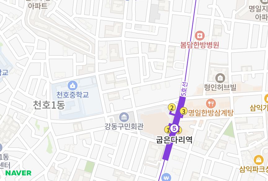 서울특별시 강동구 천호동 그랜드밸리 위치·실거래 시세 지도