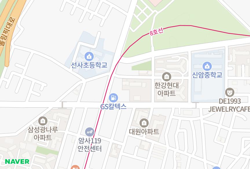 서울특별시 강동구 암사동 다성리버빌 위치·실거래 시세 지도