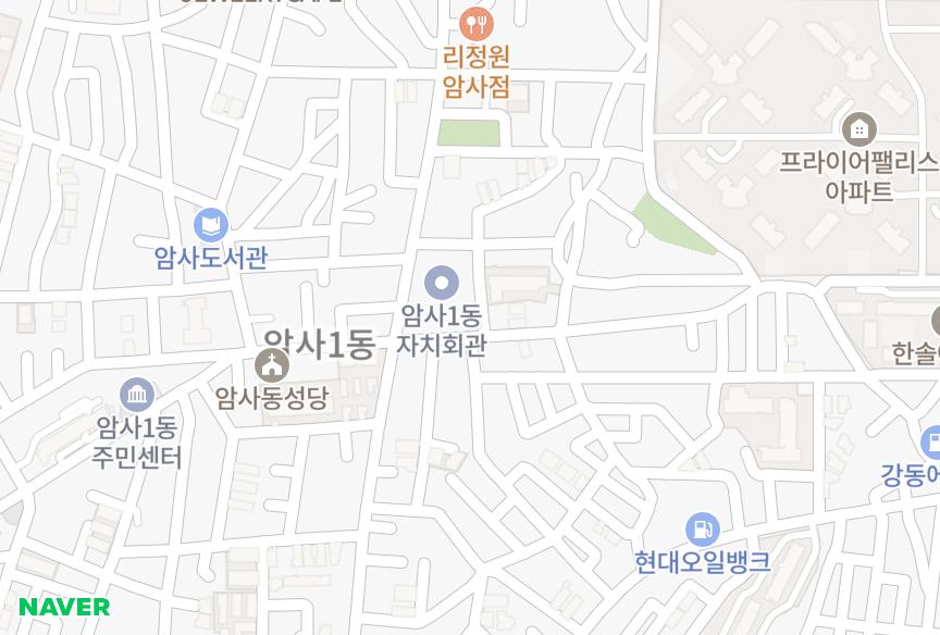 서울특별시 강동구 암사동 새롬 위치·실거래 시세 지도