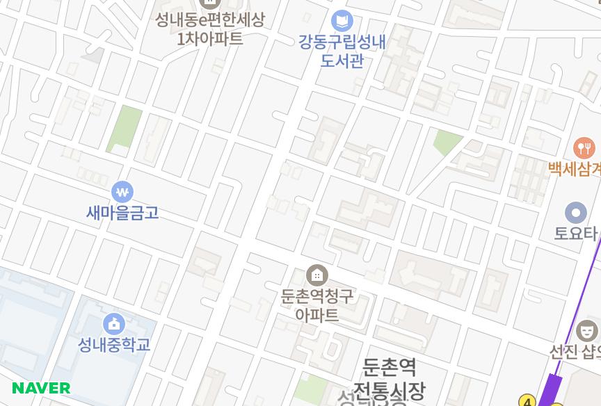 서울특별시 강동구 성내동 운암화인빌101동 위치·실거래 시세 지도