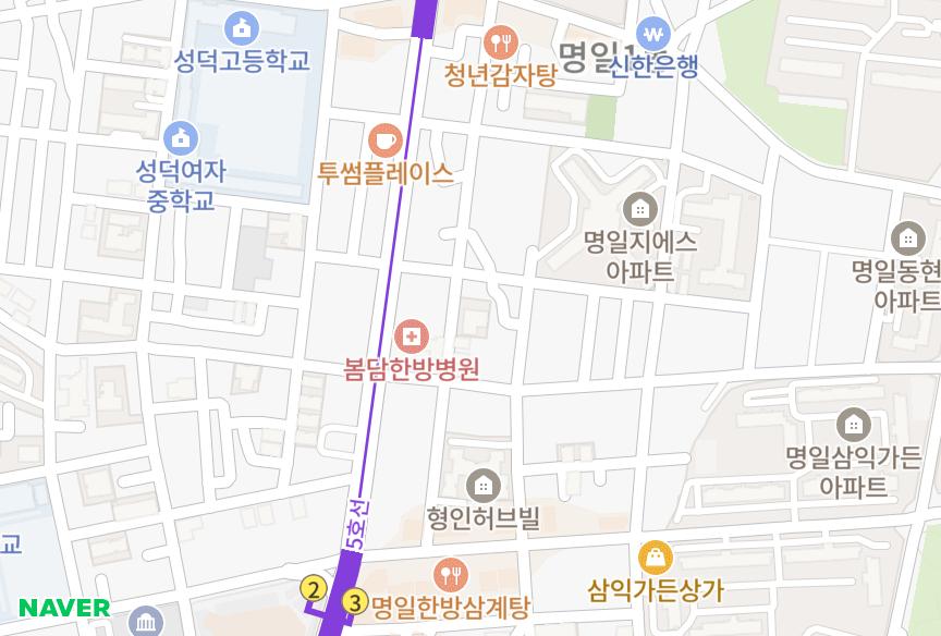 서울특별시 강동구 명일동 KNP 위치·실거래 시세 지도