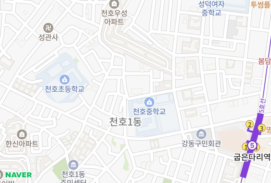 서울특별시 강동구 천호동 베스트빌 위치·실거래 시세 지도