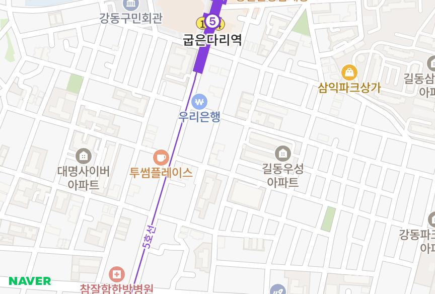 서울특별시 강동구 길동 시가오똠 위치·실거래 시세 지도