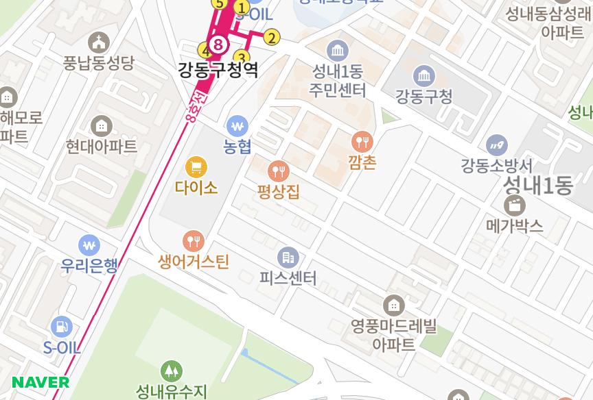 서울특별시 강동구 성내동 호암아펙스 위치·실거래 시세 지도