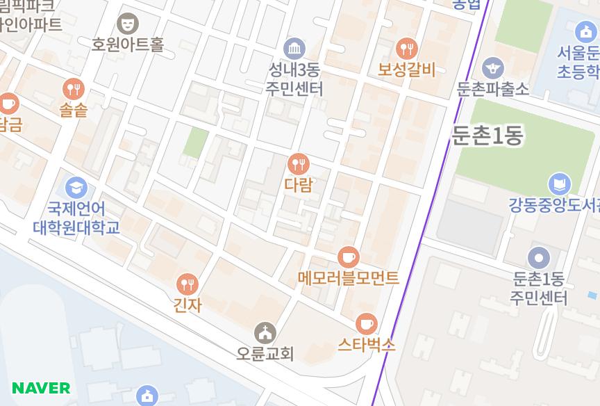 서울특별시 강동구 성내동 힐데스하임올림픽파크 위치·실거래 시세 지도