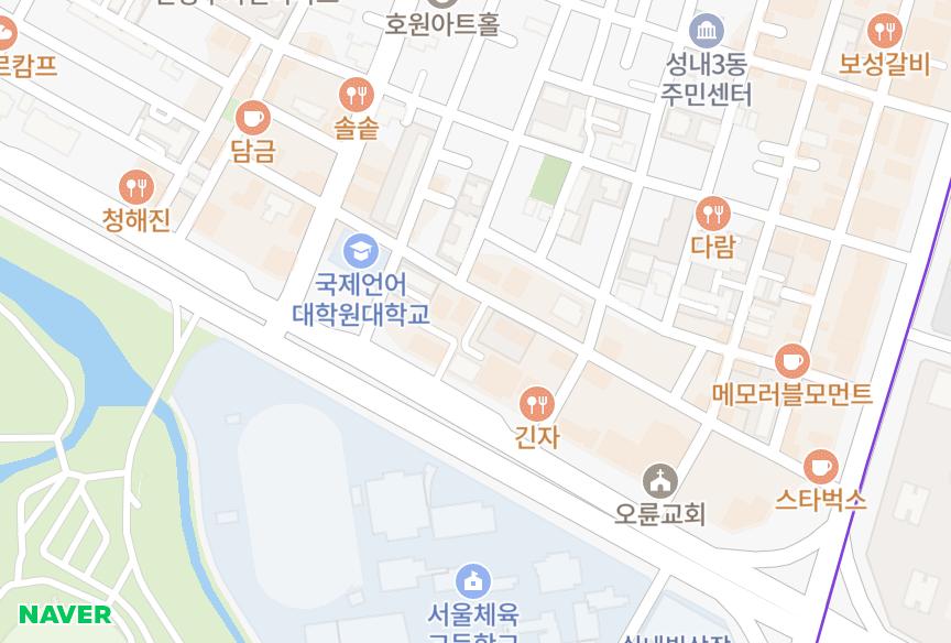 서울특별시 강동구 성내동 인택스파크뷰 위치·실거래 시세 지도
