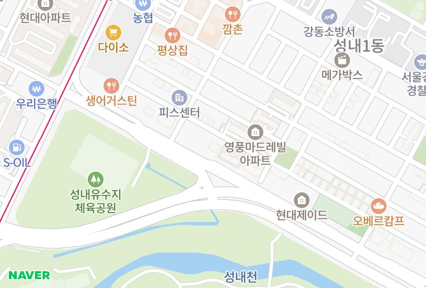 서울특별시 강동구 성내동 청구빌라트 위치·실거래 시세 지도