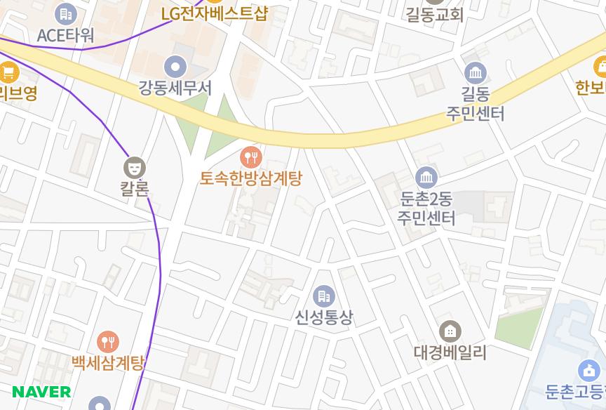 서울특별시 강동구 둔촌동 태천해오름 위치·실거래 시세 지도