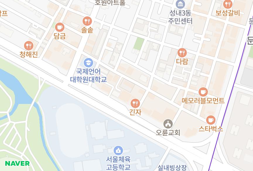 서울특별시 강동구 성내동 올림픽파크플러스 위치·실거래 시세 지도