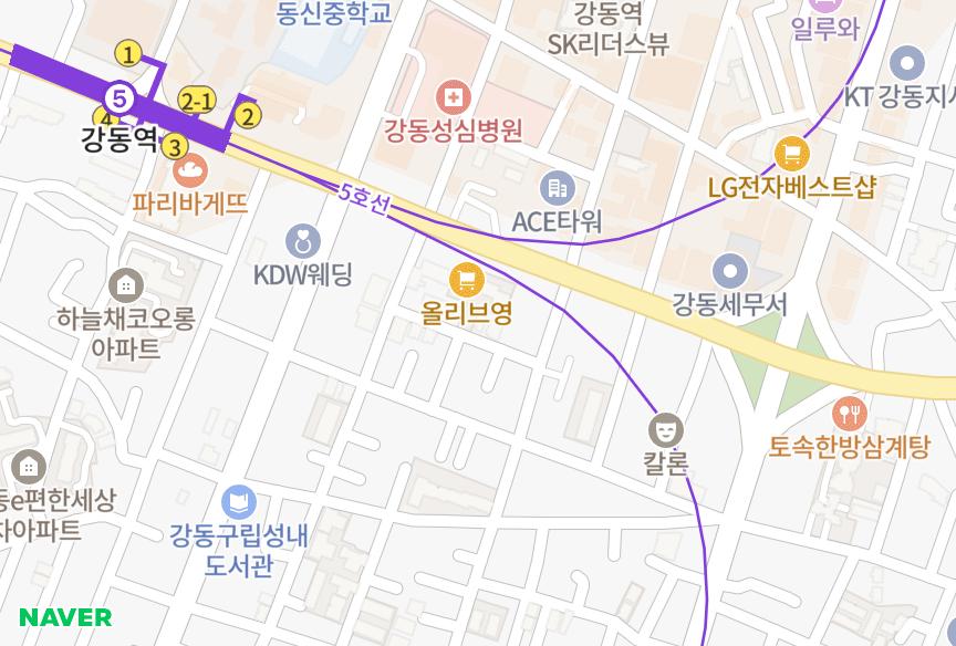 서울특별시 강동구 성내동 강동건영아모리움 위치·실거래 시세 지도