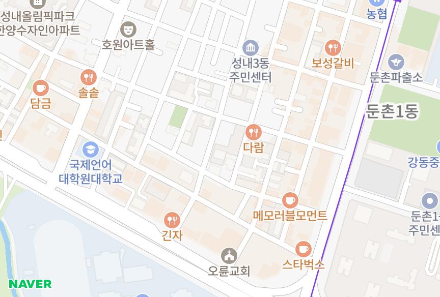 서울특별시 강동구 성내동 갑지하이린 위치·실거래 시세 지도