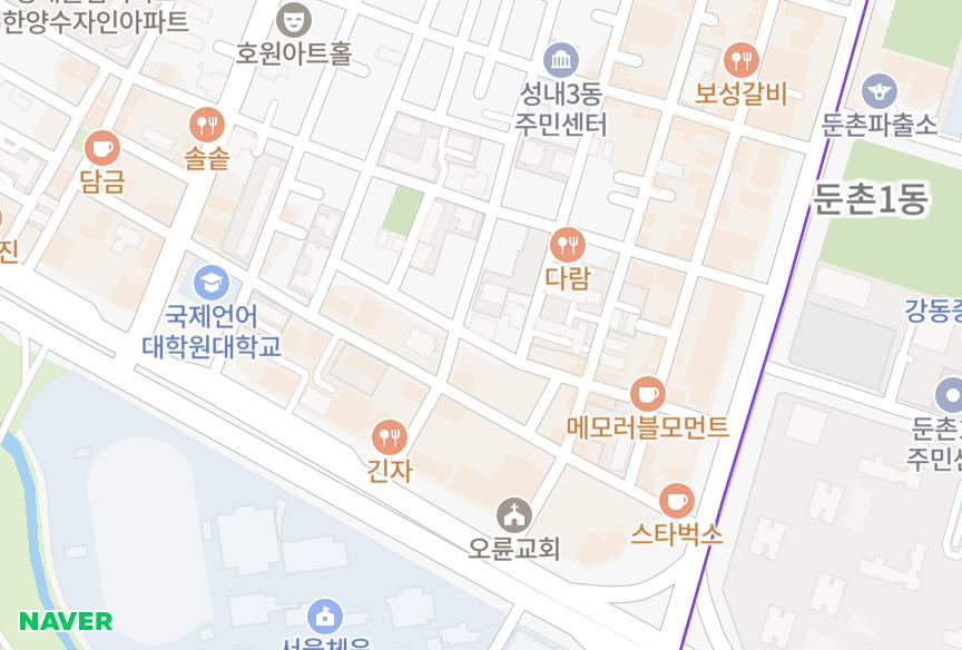 서울특별시 강동구 성내동 오륜하이츠 위치·실거래 시세 지도
