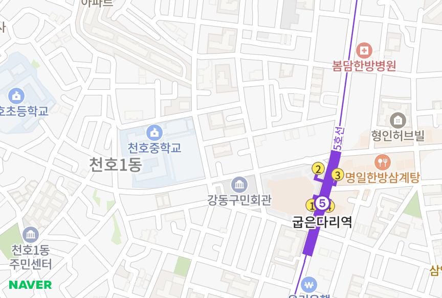 서울특별시 강동구 천호동 태천 위치·실거래 시세 지도