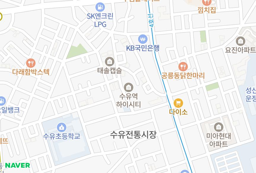 서울특별시 강북구 수유동 하이시티 위치·실거래 시세 지도