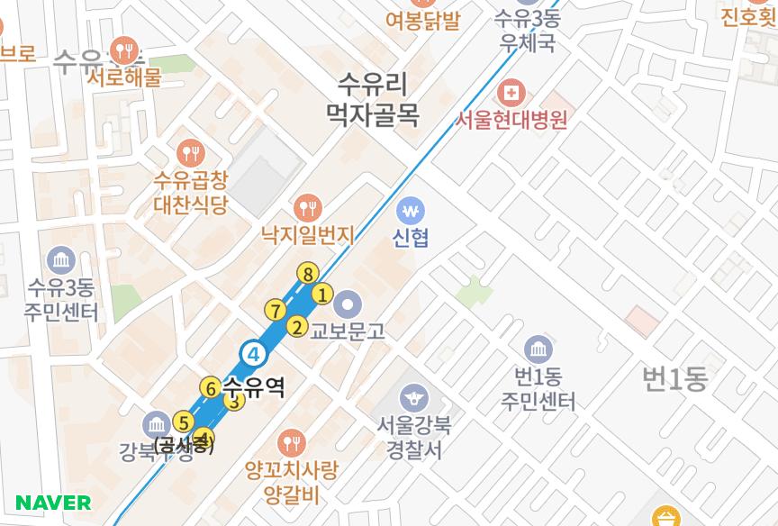 서울특별시 강북구 번동 효성네오인텔리안 위치·실거래 시세 지도