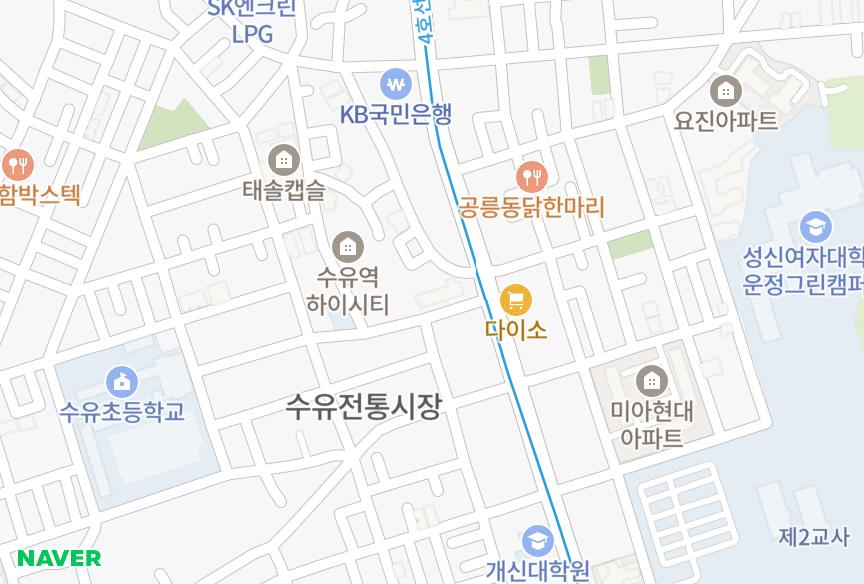 서울특별시 강북구 수유동 수유삼호 위치·실거래 시세 지도
