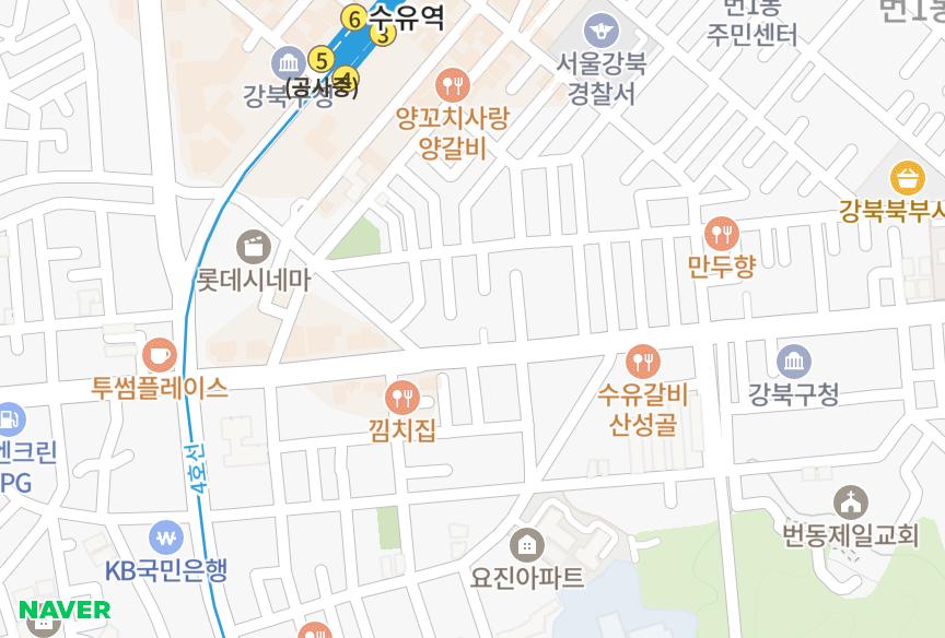 서울특별시 강북구 번동 아츠스테이수유점 위치·실거래 시세 지도