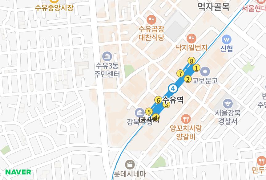 서울특별시 강북구 수유동 우암센스뷰 위치·실거래 시세 지도
