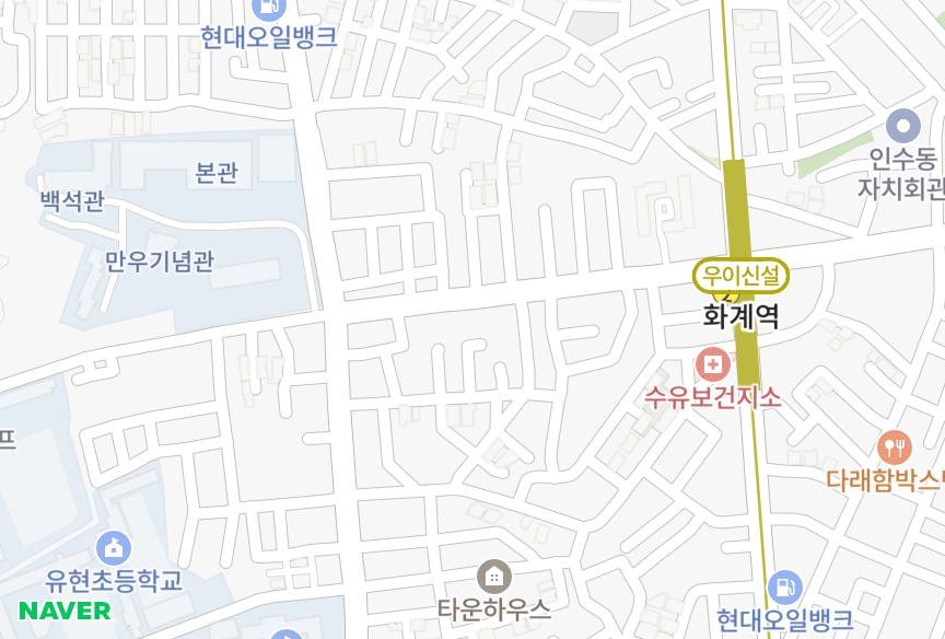 서울특별시 강북구 수유동 화계맨숀 위치·실거래 시세 지도