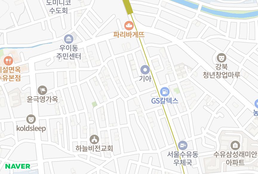 서울특별시 강북구 수유동 정원 위치·실거래 시세 지도