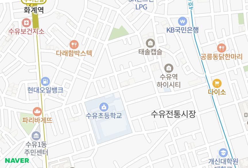 서울특별시 강북구 수유동 태솔에버빌 위치·실거래 시세 지도