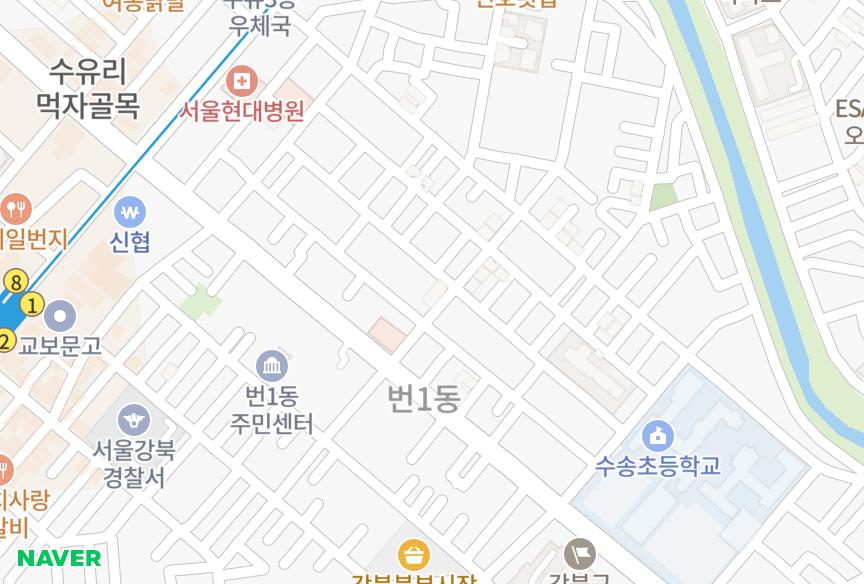 서울특별시 강북구 번동 백운 위치·실거래 시세 지도
