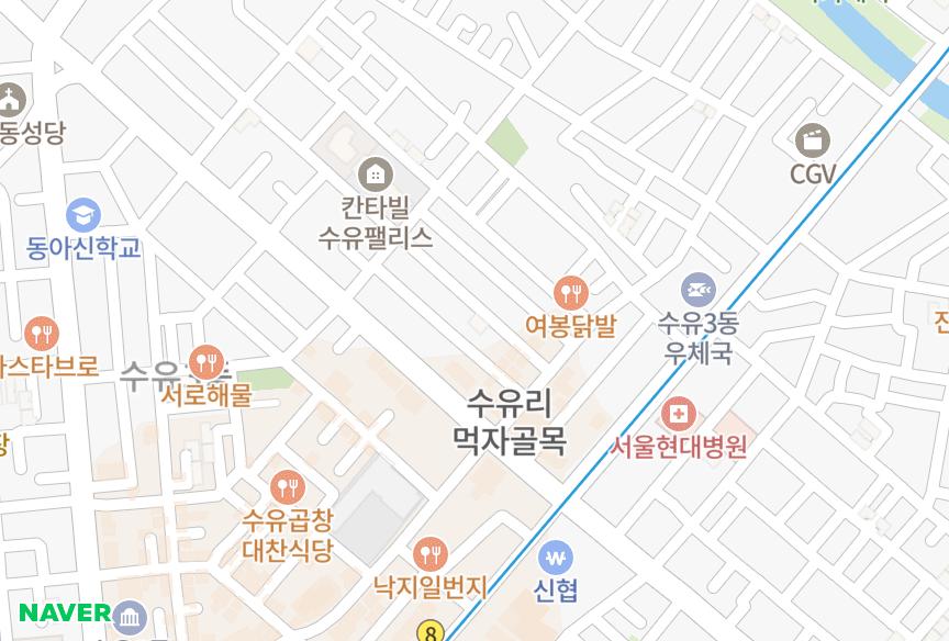 서울특별시 강북구 수유동 다경하이빌 위치·실거래 시세 지도