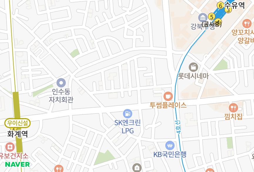 서울특별시 강북구 수유동 대성월드빌 위치·실거래 시세 지도
