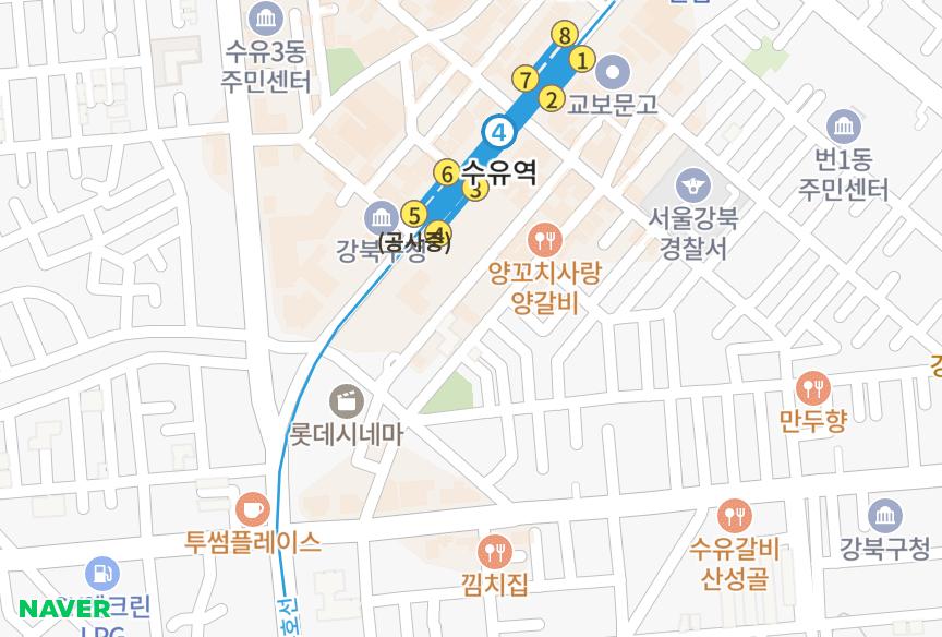 서울특별시 강북구 번동 파크애비뉴 위치·실거래 시세 지도