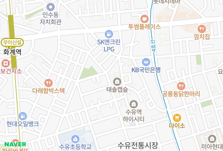 서울특별시 강북구 수유동 성덕 위치·실거래 시세 지도