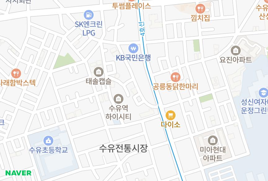 서울특별시 강북구 수유동 수유시그니티 위치·실거래 시세 지도