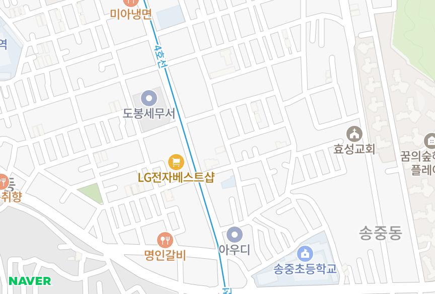 서울특별시 강북구 미아동 한솔드림빌 위치·실거래 시세 지도