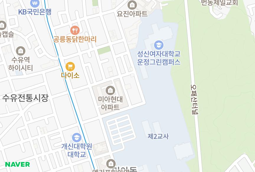 서울특별시 강북구 미아동 미아동아하이빌14차 위치·실거래 시세 지도