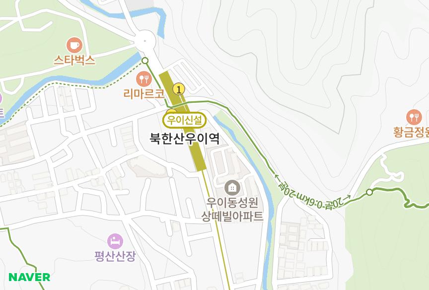 서울특별시 강북구 우이동 두온리치벨리 위치·실거래 시세 지도