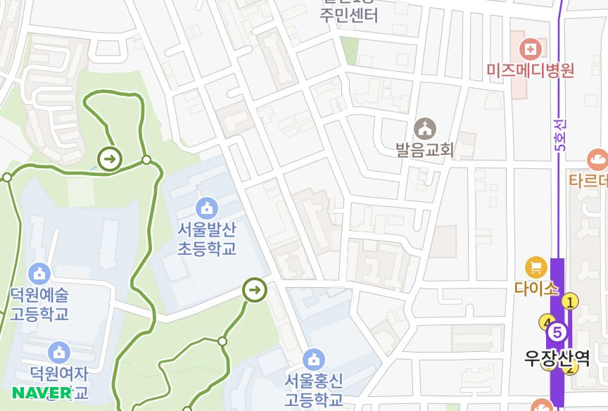 서울특별시 강서구 내발산동 청솔수 위치·실거래 시세 지도
