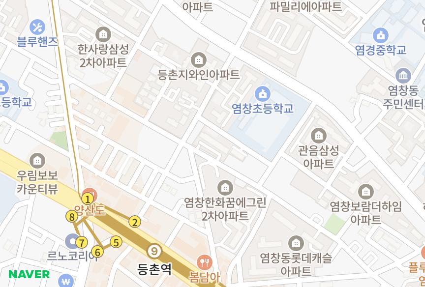 서울특별시 강서구 염창동 염창보람2차 위치·실거래 시세 지도
