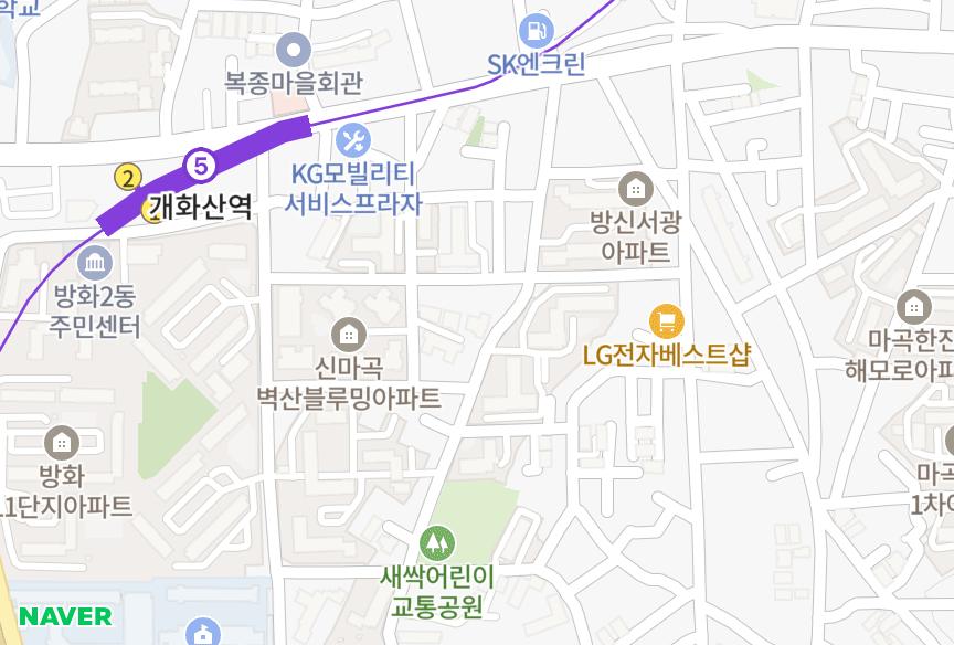 서울특별시 강서구 방화동 경동팰리스힐 위치·실거래 시세 지도