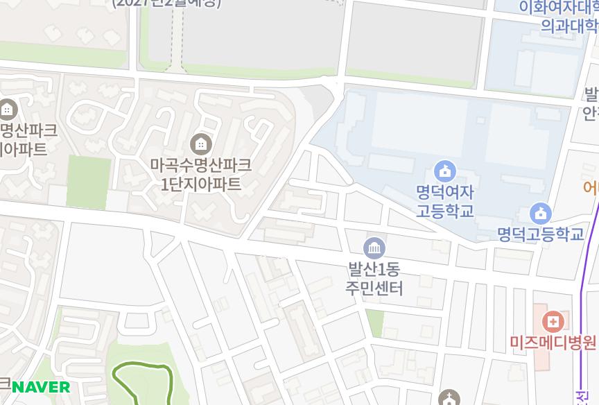 서울특별시 강서구 내발산동 태승훼미리2차 위치·실거래 시세 지도