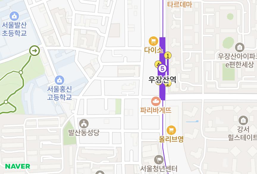 서울특별시 강서구 내발산동 태승훼미리 위치·실거래 시세 지도