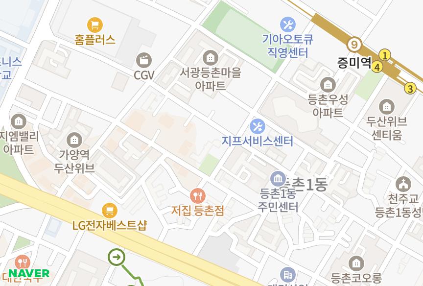 서울특별시 강서구 등촌동 등촌3차보람쉬움 위치·실거래 시세 지도