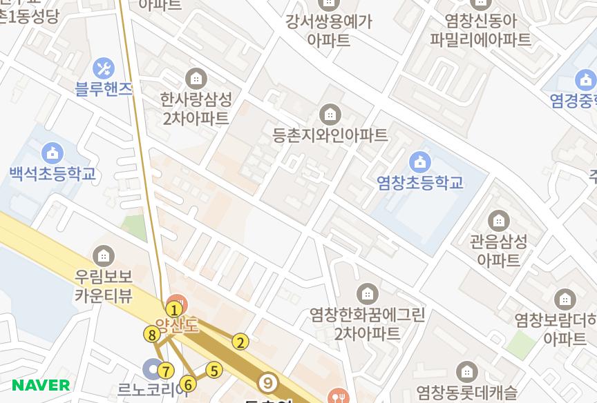 서울특별시 강서구 등촌동 등촌5차보람쉬움 위치·실거래 시세 지도