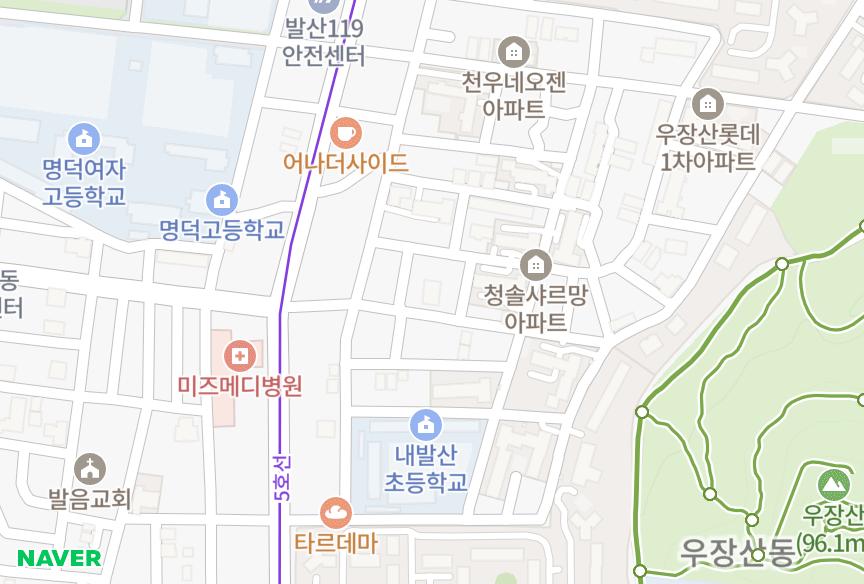 서울특별시 강서구 내발산동 덕현중앙 위치·실거래 시세 지도