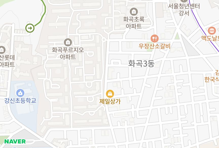 서울특별시 강서구 화곡동 수산동우 위치·실거래 시세 지도